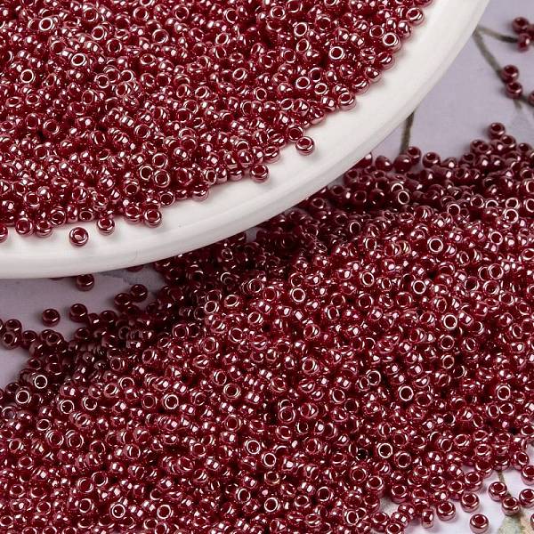 

PandaHall MIYUKI Round Rocailles Beads, Japanese Seed Beads, 15/0, (RR425) Opaque Cadillac Red Luster, 15/0, 1.5mm, Hole: 0.7mm, about...