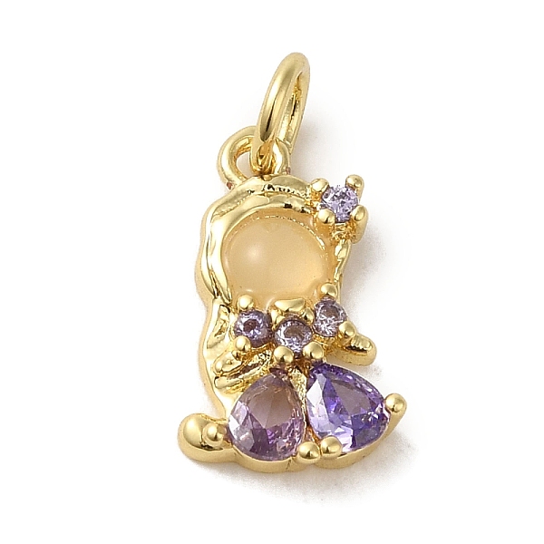 

PandaHall Brass Micro Pave Colorful Cubic Zirconia Glass Pendants, Real 18K Gold Plated, Girl, 15x9x2.8mm, Hole: 3.2mm Brass+Cubic Zirconia..., Clear