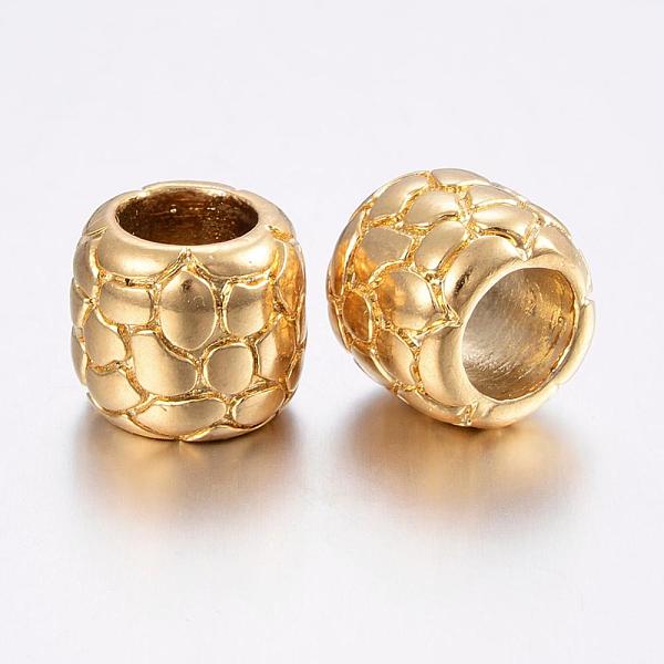 

PandaHall Ion Plating(IP) 304 Stainless Steel Beads, Large Hole Beads, Column, Golden, 12x11mm, Hole: 7mm 304 Stainless Steel Column