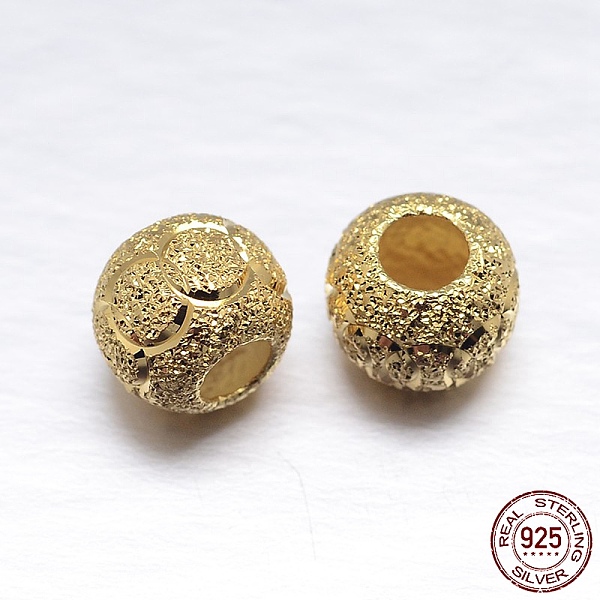 

PandaHall Real 18K Gold Plated Rondelle 925 Sterling Silver Textured Beads, Golden, 8x7mm, Hole: 3mm, about 32pcs/20g Sterling Silver...