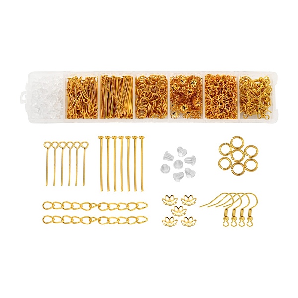 

PandaHall DIY Earrings Making, Including Plastic Ear Nuts, Iron Eye Pins & Flat Head Pins & Jump Rings & Bead Caps & Earring Hooks and Iron...