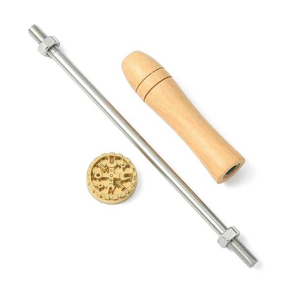 

PandaHall Stamping Embossing Soldering Brass with Stamp, for Cake/Wood, Tools Pattern, 30mm Brass Tool