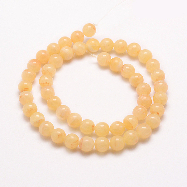 

PandaHall Natural Honey Jade Beads Strands, Round, 400x7mm, Hole: 1mm, about 95pcs/strand, 15.75 inch(40cm). Other Jade Round