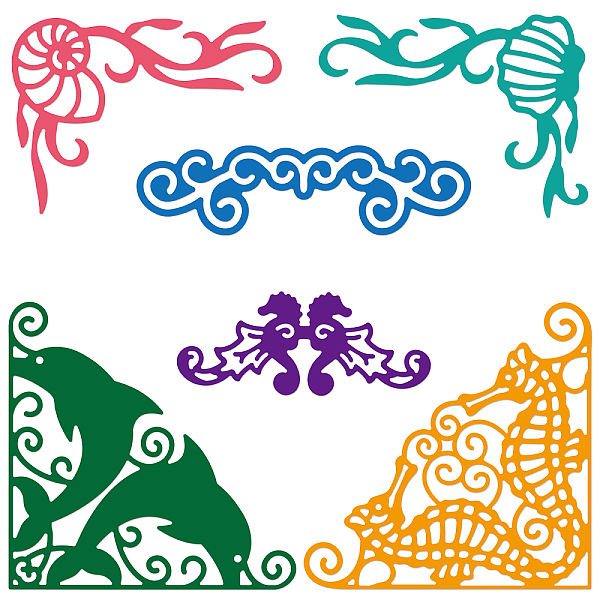 

PandaHall GLOBLELAND 6Pcs Ocean Corners Cutting Dies Metal Marine Lace Border Die Cuts Embossing Stencils Template for Paper Card Making...