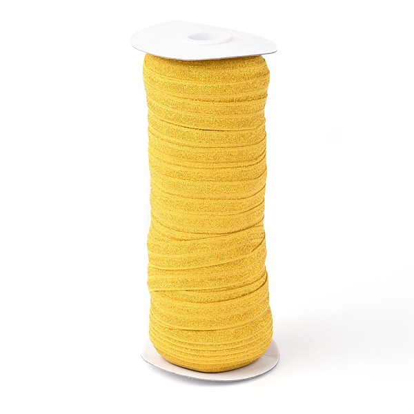 

PandaHall Gold and Silver Sparkle Elastic Side Nylon Ribbon, Webbing Garment Sewing Accessories, Gold, 5/8 inch(15mm), about 50yards/roll...