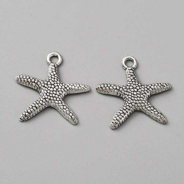 

PandaHall Tibetan Style Alloy Pendants, Starfish Charms, Antique Silver, 19x18.5x2mm, Hole: 1.8mm Alloy Starfish