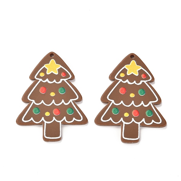 

PandaHall Christmas Theme 3D Printed Resin Pendants, DIY Earring Accessories, Christmas Tree, Sienna, Christmas Tree Pattern, 39.5x30x2.5mm..., Brown