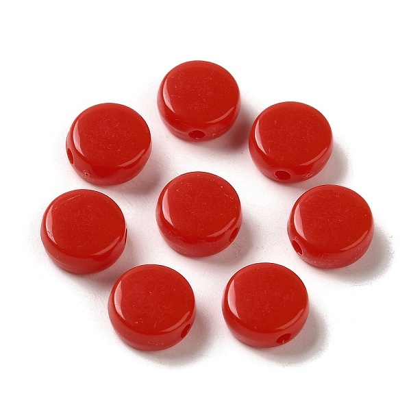 

PandaHall Opaque Acrylic Beads, Flat Round, FireBrick, 10x5mm, Hole: 1.8mm, about 1500pcs/500g Acrylic Flat Round Red