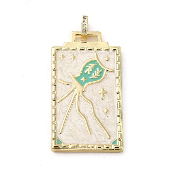 

PandaHall Brass Micro Pave Cubic Zirconia Pendant with Enamel, Rectangle, WhiteSmoke, 45.5x25.5x2.5mm, Hole: 4.5mm Brass+Cubic..., White