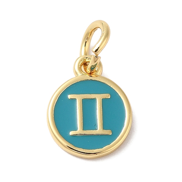 

PandaHall Real 18K Gold Plated Brass Enamel Charms, with Jump Ring, Long-Lasting Plated, Lead Free & Cadmium Free, Flat Round with Gemini...