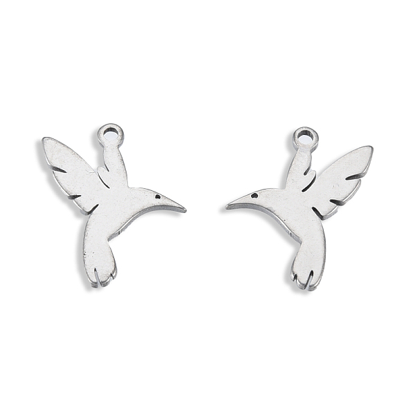 

PandaHall 201 Stainless Steel Pendants, Birds, Stainless Steel Color, 16x12x1mm, Hole: 1.2mm 201 Stainless Steel Bird
