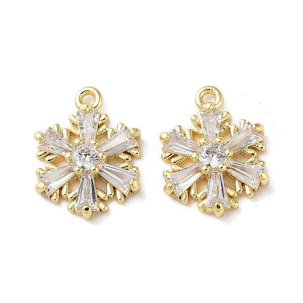 

PandaHall Brass Micro Pave Cubic Zirconia Charms, Snowflake Charm, Real 18K Gold Plated, 13x9.5x3mm, Hole: 0.9mm Brass+Cubic Zirconia..., Clear