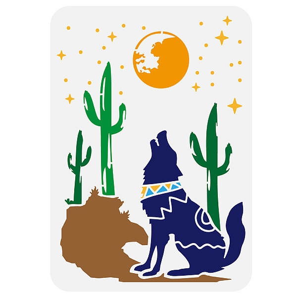 

PandaHall Plastic Drawing Painting Stencils Templates, for Painting on Scrapbook Fabric Tiles Floor Furniture Wood, Rectangle, Wolf...