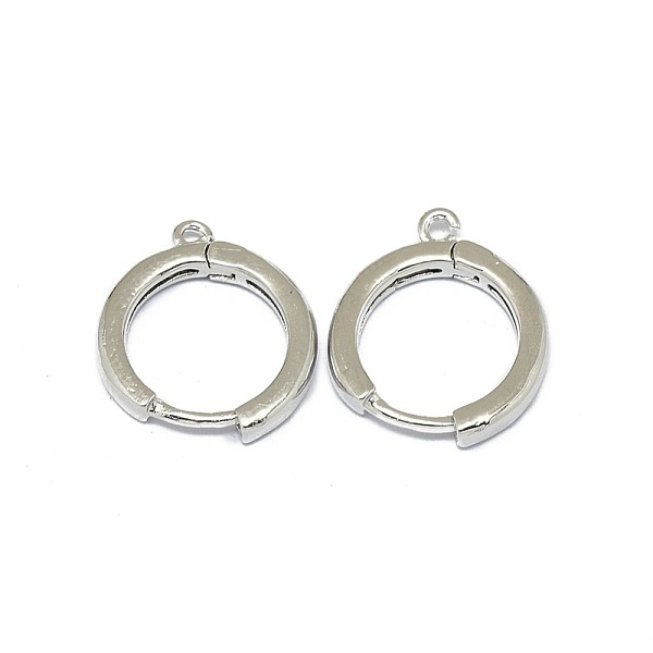 

PandaHall Brass Huggie Hoop Earring Findings, Long-Lasting Plated, Circle Ring, Platinum, 16.5x13.5x2mm, Hole: 1.2mm, Pin: 0.8mm Brass