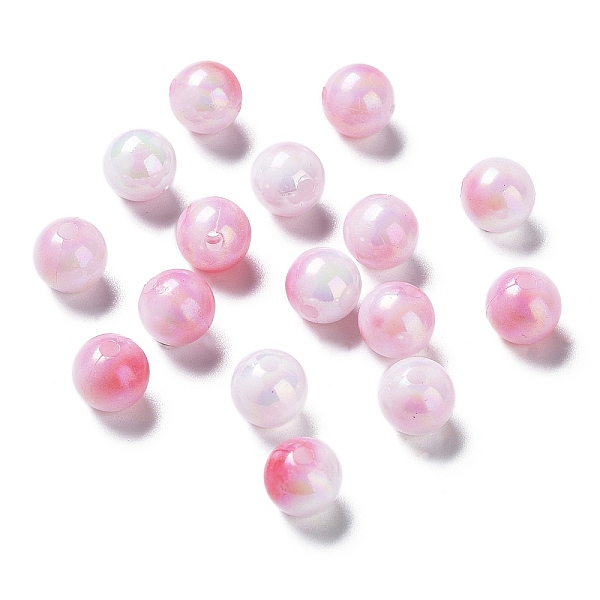

PandaHall Two Tone Opaque Acrylic Beads, Round, Hot Pink, 8mm, Hole: 1.8mm, about 2000pcs/500g Acrylic Round