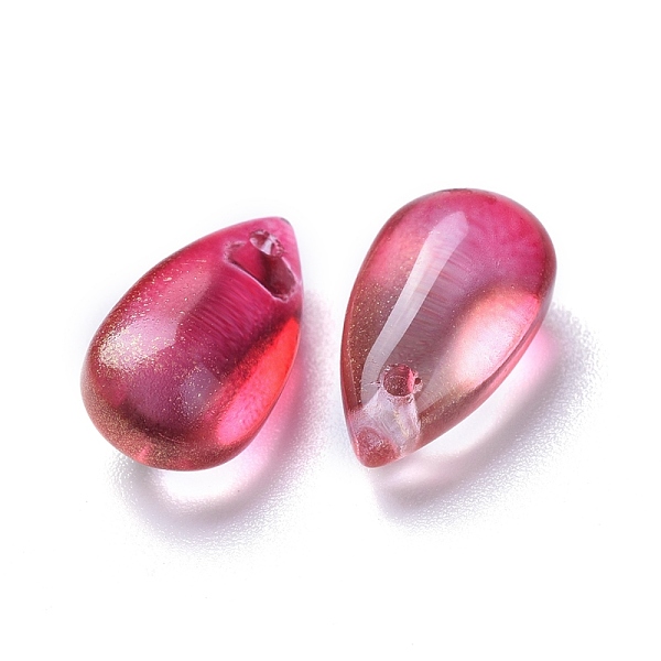 

PandaHall Transparent Glass Charms, Dyed & Heated, Teardrop, Cerise, 13.5x8x5.5mm, Hole: 1mm Glass Teardrop Red