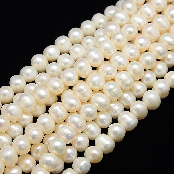 

PandaHall Natural Cultured Freshwater Pearl Beads Strands, Potato, Creamy White, 10~11mm, Hole: 0.8mm, about 40pcs/strand, 13.77 inch~14.17...