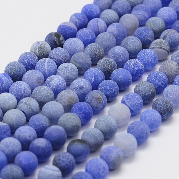 

PandaHall Frosted Natural Agate Beads Strands, Round, Dyed & Heated, Royal Blue, 8mm, Hole: 1mm, about 48pcs/strand, 14.5 inch Natural Agate...