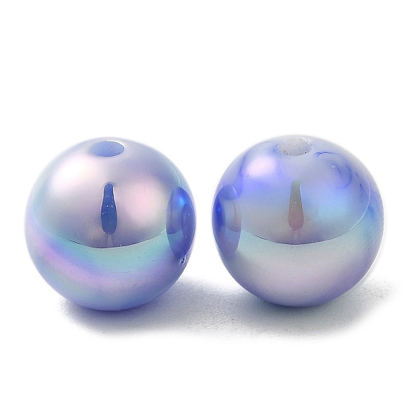 

PandaHall Iridescent ABS Plastic Beads, Round, Royal Blue, 12x11.5mm, Hole: 2mm ABS Plastic Round