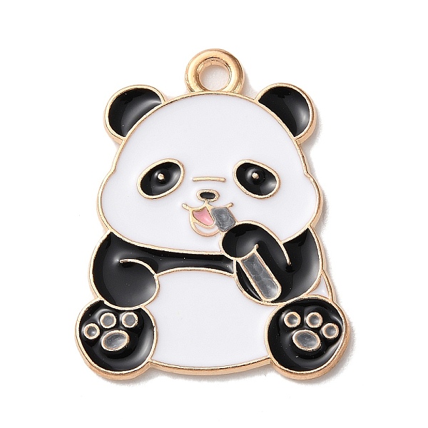 

PandaHall Golden Plated Alloy Enamel Pendants, Panda Charm, Gray, 25x20x1mm, Hole: 2mm Alloy+Enamel Panda Gray