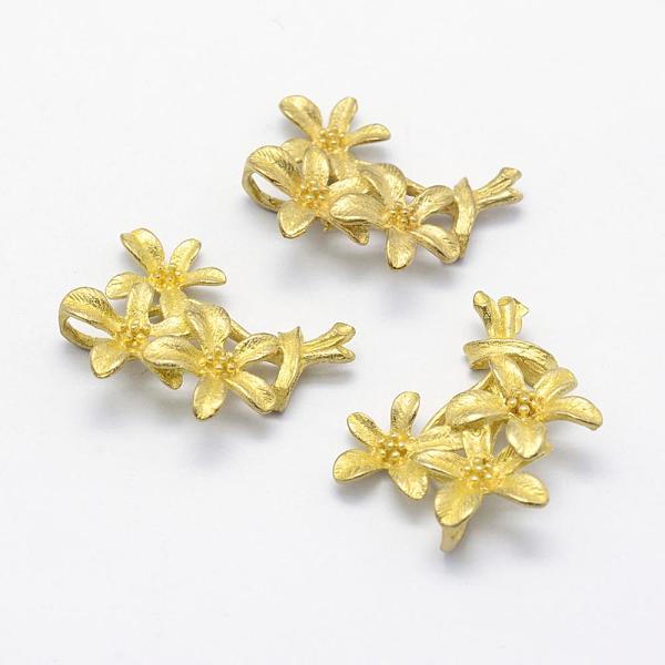 

PandaHall Brass Pendants, Lead Free & Cadmium Free & Nickel Free, Flower, Raw(Unplated), 28.5x25.5x4.5mm, Hole: 3x5.5mm Brass Flower