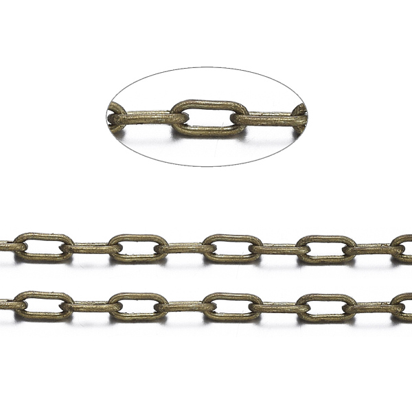 

PandaHall Brass Cable Chains, Unwelded, with Spool, Oval, Cadmium Free & Nickel Free & Lead Free, Antique Bronze, 5x2x1mm, about 301.83 Feet...