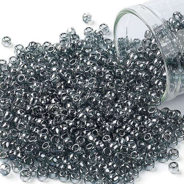 

PandaHall TOHO Round Seed Beads, Japanese Seed Beads, (113) Black Diamond Transparent Luster, 8/0, 3mm, Hole: 1mm, about 222pcs/bottle..., Gray