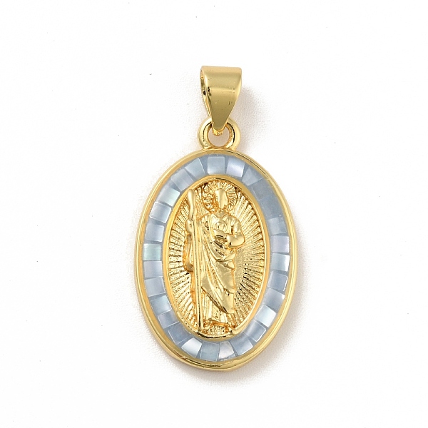 

PandaHall Brass Charms, with Shell, Cadmium Free & Lead Free, Long-Lasting Plated, Oval with Virgin Mary, Real 18K Gold Plated, Light Steel...