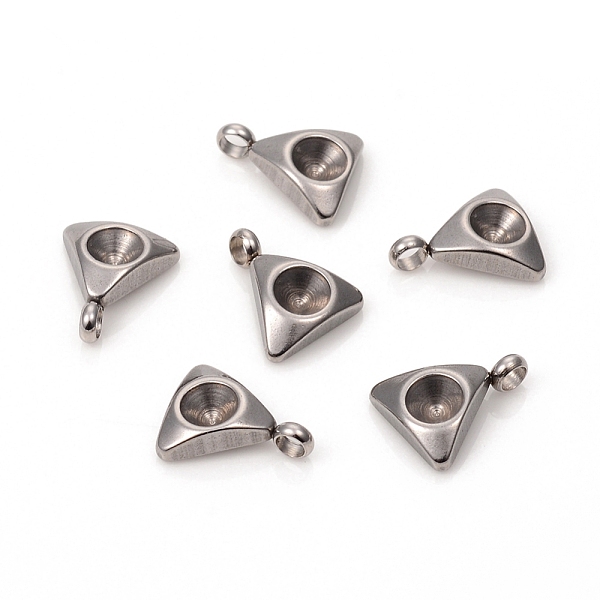 

PandaHall 201 Stainless Steel Pendants Rhinestone Settings, for Pointed Back Rivoli Rhinestone, Triangle, Stainless Steel Color, Fit for 4mm...