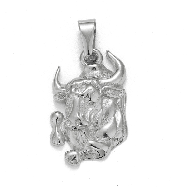 

PandaHall 304 Stainless Steel Pendants, Textured, 12 Constellations/Zodiac Signs, Taurus, 32.5x20x4.2mm, Hole: 10x4.5mm 304 Stainless Steel...