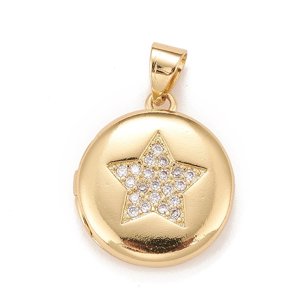 

PandaHall Brass Micro Pave Cubic Zirconia Locket Pendants, Photo Frame Charms for Necklaces, Real 18K Gold Plated, Lead Free & Cadmium Free..., Clear