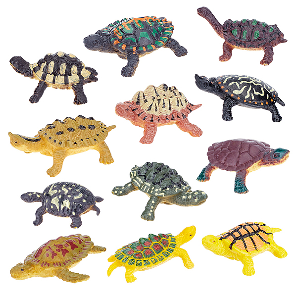 

PandaHall AHANDMAKER 12 Piece Sea Turtle Animal Figurines, Mini Sea Turtle Figures Statue, Realistic Plastic Turtle Figurines Tortoises..., Multicolor