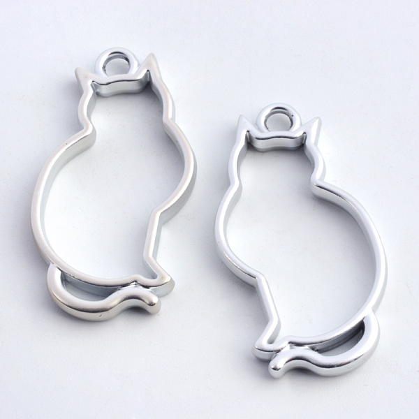 

PandaHall Rack Plating Alloy Kitten Open Back Bezel Pendants, Cat Shape, For DIY UV Resin, Epoxy Resin, Pressed Flower Jewelry, Hollow...