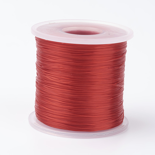 

PandaHall Japanese Flat Elastic Crystal String, Elastic Beading Thread, for Stretch Bracelet Making, FireBrick, 0.5mm, about 328.08 yards..., Red