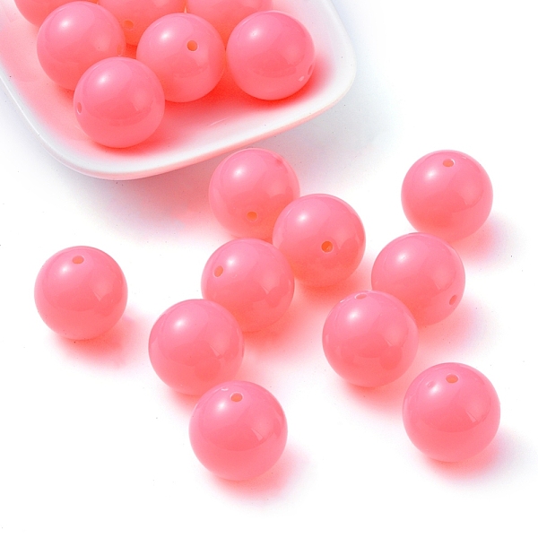 

PandaHall Fluorescent Chunky Acrylic Beads, Round, Hot Pink, 20mm, Hole: 2~3mm Acrylic Round Pink