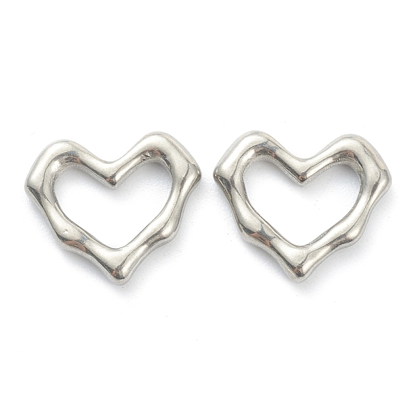 

PandaHall 304 Stainless Steel Linking Rings, Heart, Stainless Steel Color, 13x15x2mm, Inner Diameter: 9x8mm 304 Stainless Steel Heart