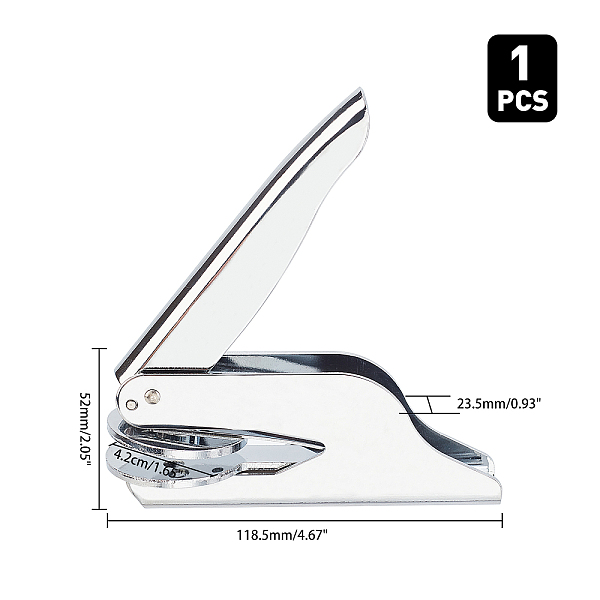 

PandaHall Stainless Steel Seal Embosser, Hand-Held Embossing Stamp, for Books, Envelopes, Napkins, 118.5x52x23.5mm Stainless Steel