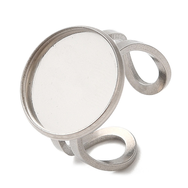 

PandaHall 304 Stainless Steel Open Cuff Findings, Bezel Cup Ring Settings, Flat Round, Stainless Steel Color, Inner Diameter: 18mm, Tray...