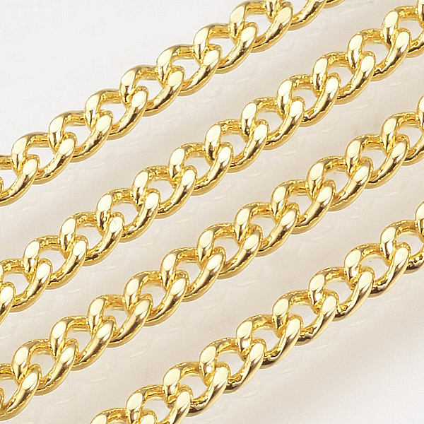 

PandaHall Brass Curb Chains, with Spool, Faceted, Soldered, Golden, 2.5x2x0.7mm, about 98.42 Feet(30m)/roll Brass