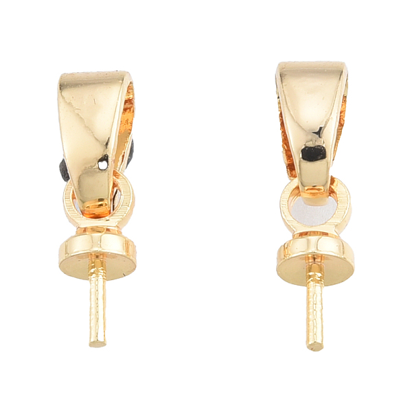 

PandaHall Brass Cup Peg Bails, Nickel Free, Golden, 11.5mm, Hole: 3x7mm, Pin: 0.7mm Brass