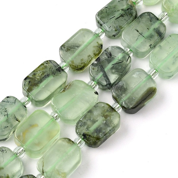 

PandaHall Natural Prehnite Beads Strands, with Seed Beads, Rectangle, 11.5~12.5x7.5~10x5~6.5mm, Hole: 0.8~0.9mm, about 13pcs/strand...