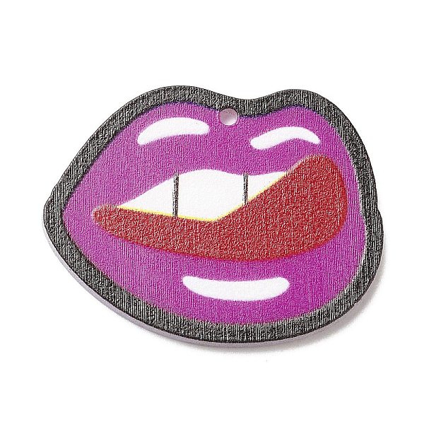 

PandaHall Opaque Acrylic Pendants, Lip, 23x30x2mm, Hole: 1.2mm Acrylic Lip Red