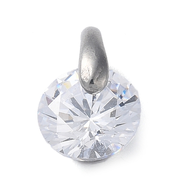 

PandaHall 304 Stainless Steel Rhinestone Charms, Flat Round, Stainless Steel Color, 12x7x5.5mm, Hole: 2mm Stainless Steel+Rhinestone Flat..., Clear