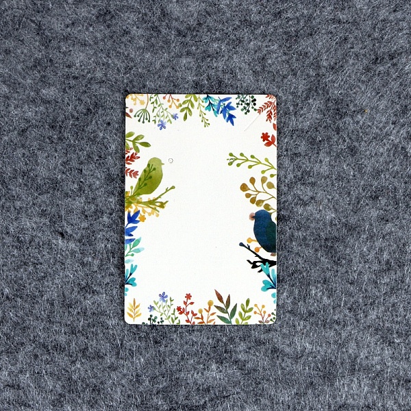 

PandaHall 100Pcs Paper Jewelry Display Cards for Earrings Necklaces Display, Rectangle, Leaf, 9x6cm Paper Leaf