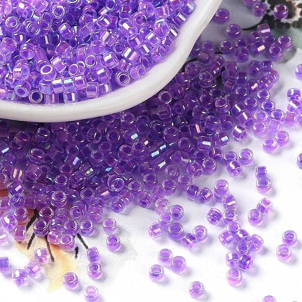 

PandaHall Glass Seed Beads, Opaque Colours Rainbow, Cylinder, Dark Violet, 2.5x2mm, Hole: 1.4mm Glass
