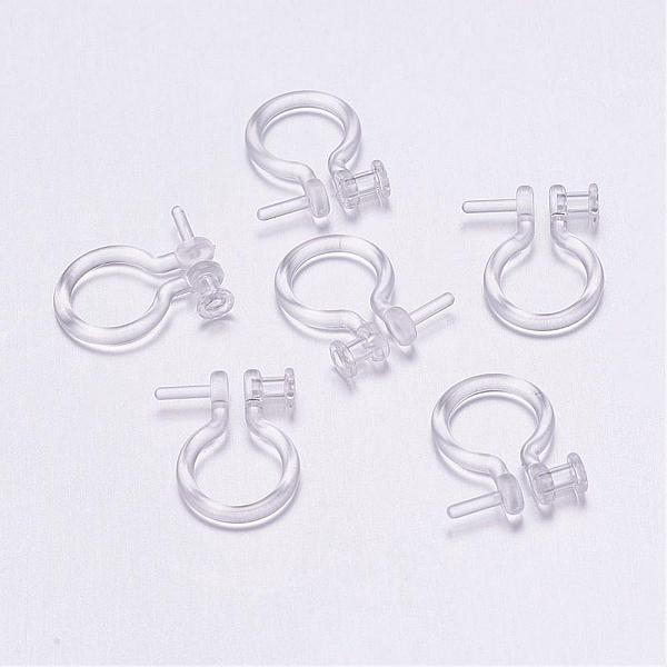 

PandaHall Plastic Clip-on Earring Findings, Clear, 11x8x2.5mm, Hole: 0.9mm Plastic Clear