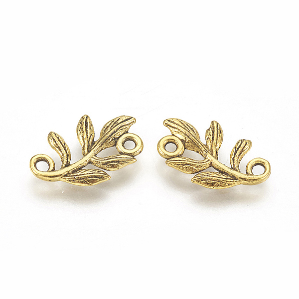 

PandaHall Metal Alloy Links connectors, Cadmium Free & Nickel Free & Lead Free, Leaf, Antique Golden, 15x9x1mm, Hole: 2mm Alloy Leaf