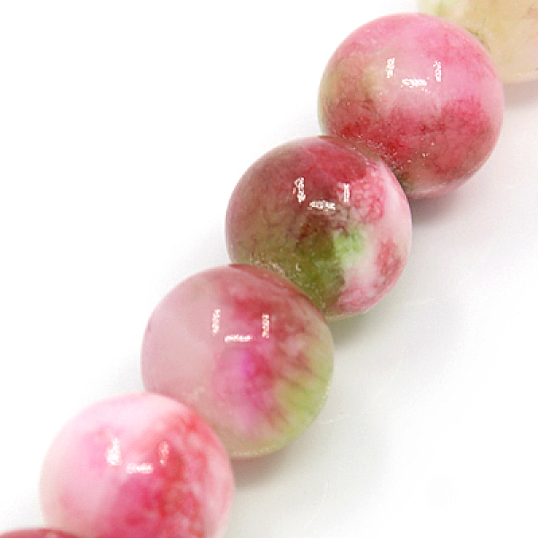 

PandaHall Natural Persian Jade Beads Strands, Dyed, Round, Light Coral, 10mm, Hole: 1mm, about 38pcs/strand, 16 inch Persian Jade Round Red