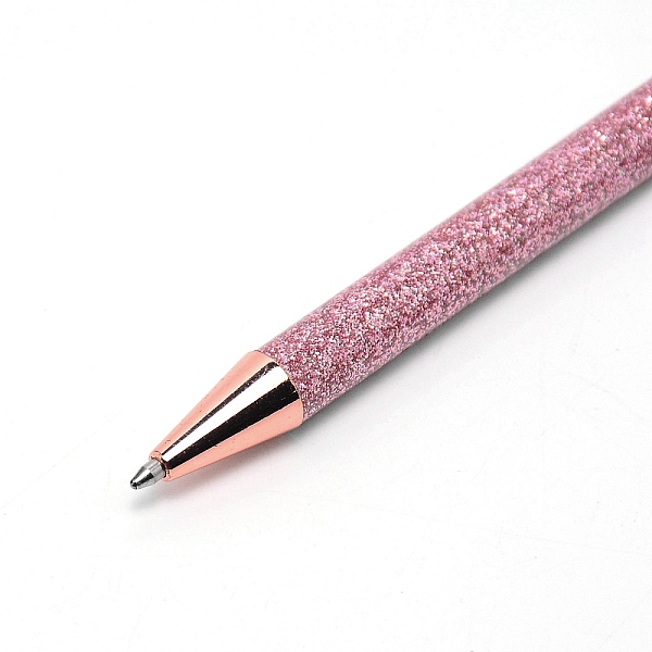 

PandaHall Gold Powder Press Ballpoint Pen, with Aluminium Handle, for School Supplies, Hot Pink, 14.3x1.4x0.95cm Aluminum