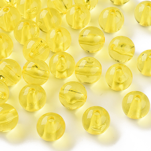 

PandaHall Transparent Acrylic Beads, Round, Yellow, 12x11mm, Hole: 2.5mm, about 566pcs/500g Acrylic Round Yellow